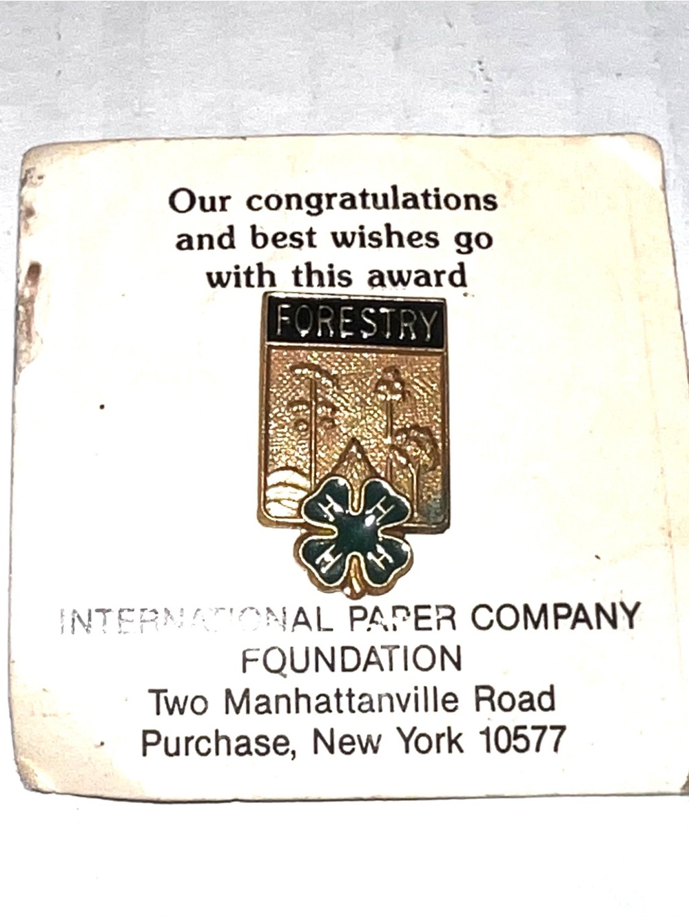 Forestry Enamel Lapel Pin - Gold & Green